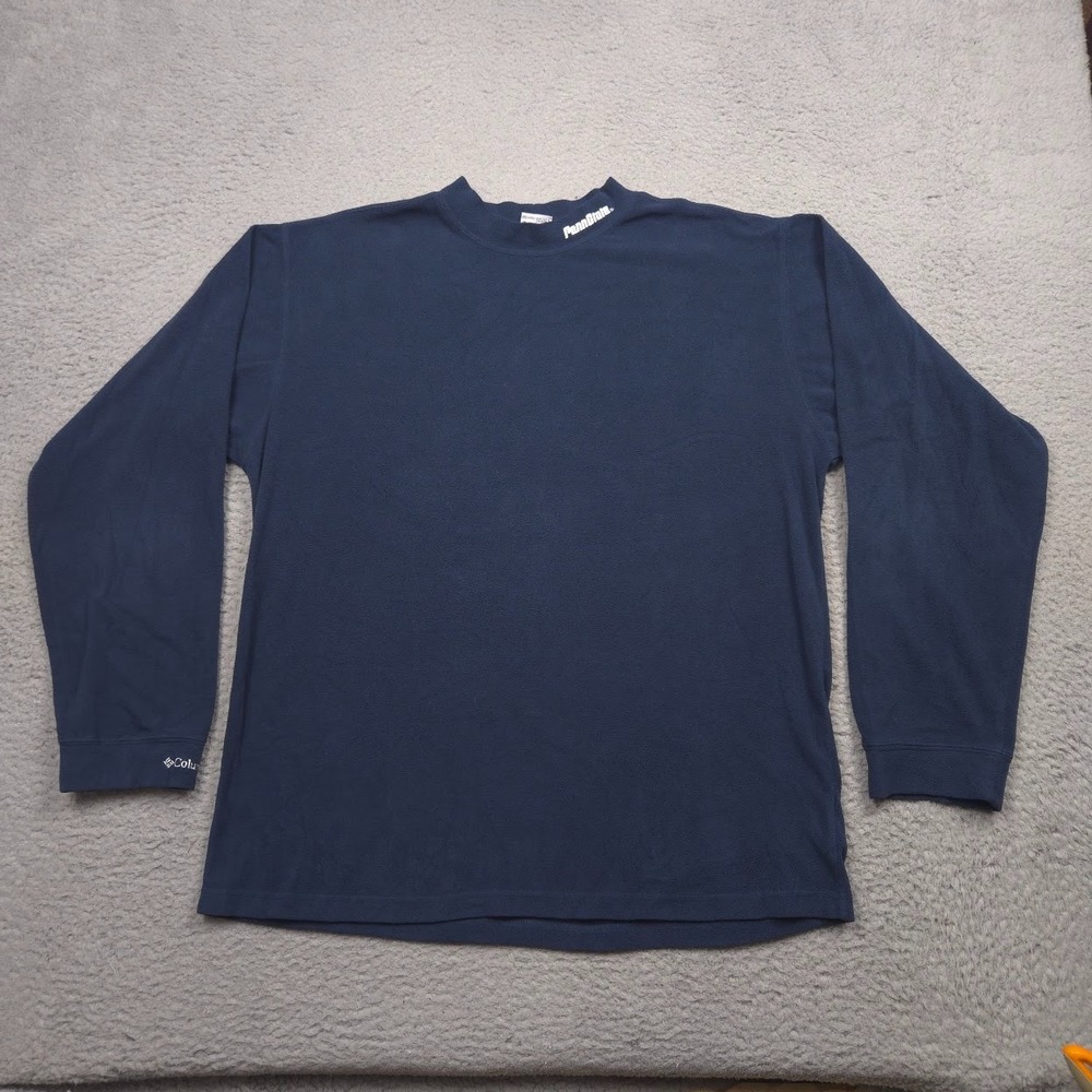 Columbia Penn State Fleece Pullover Men XXL Navy Mock Neck Long Sleeve